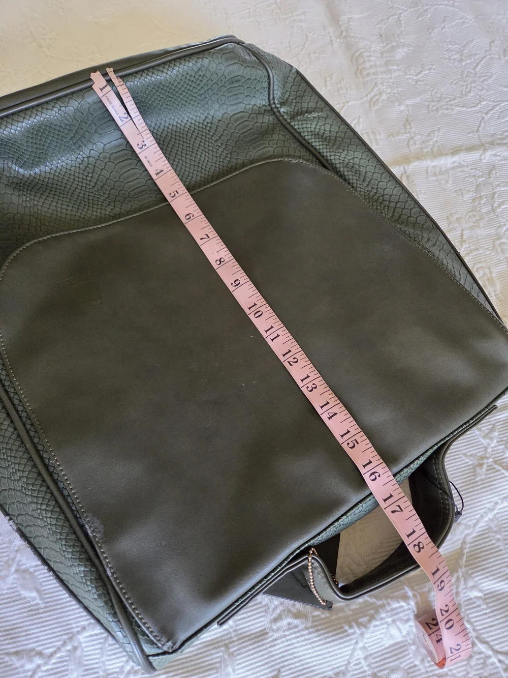 Tote&Carry | Olive Green Faux Leather Textured Backpack